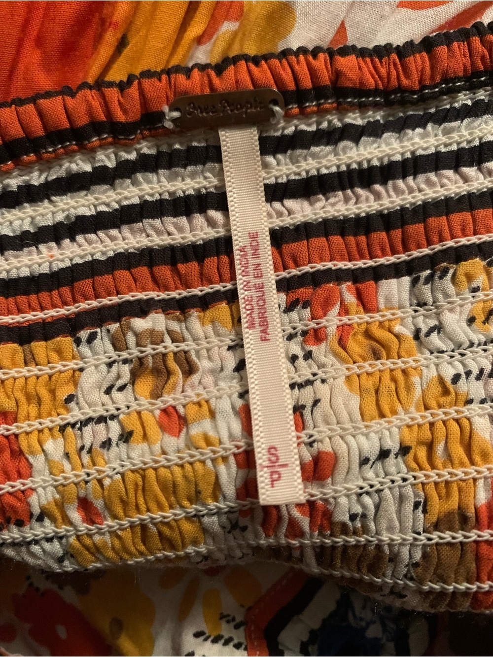Free People Golden Dreams Strapless Maxi Dress Blue & Orange Floral - Picture 3 of 10